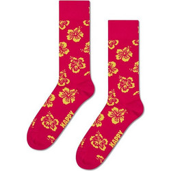 Happy Socks Hibiscus Ανδρικές Κάλτσες Ψηλές με Σχέδια Φούξια P002609