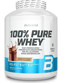 Biotech USA 100% Pure Whey Chocolate Peanut Butter Πρωτεΐνη Ορού Γάλακτος Γράμμωσης Χωρίς Γλουτένη 2kg