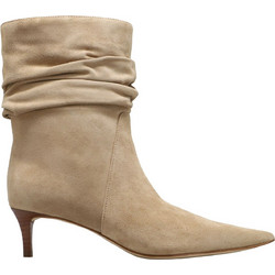 Michael Kors Γυναικεία Μποτάκια Αστραγάλου Suede Μπεζ με Λεπτό Χαμηλό Τακούνι 40S5DWME5S-222