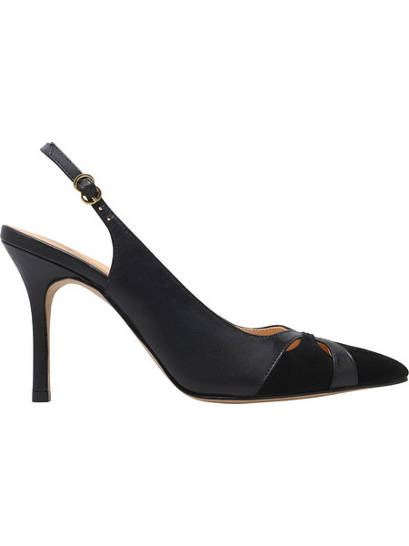 Haralas Γόβες Slingback Δερμάτινες με Τακούνι Στιλέτο Μαύρες 13320057