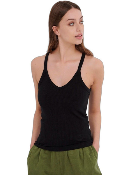 Funky Buddha Γυναικείο Καλοκαιρινό Top Μαύρο FBL005-114-04