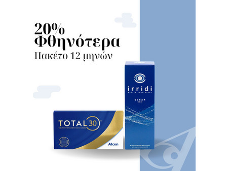 Alcon Μηνιαίοι Φακοί Επαφής Σιλικόνης Υδρογέλης 6τμχ + 4 Irridi Clear Υγρά Φακών Επαφής 360ml