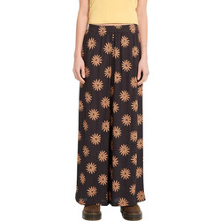 Volcom Ψηλόμεσο Υφασμάτινο Γυναικείο Παντελόνι Loose Εφαρμογή με Λάστιχο Μαύρο Ταμπά B1212606-VBK
