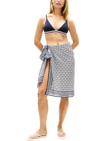 Tommy Hilfiger Παρεό Μακρύ Navy Μπλε Λευκό UW0UW06423-0ZR
