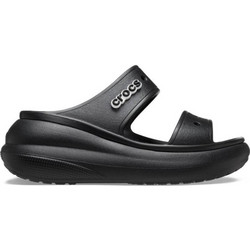 Crocs Classic Crush Γυναικείες Παντόφλες Καλοκαιρινές Platforms Ανατομικές Αντιολισθητικές Μαύρες 207670-001