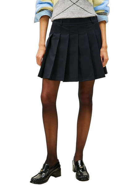 Tommy Hilfiger Μίνι Φούστα Υφασμάτινη Πλισέ Navy Μπλε WW0WW49393-C1G