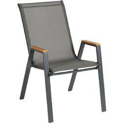 HomeMarkt Leone Πολυθρόνα Κήπου Μεταλλική Γκρι HM6429.01