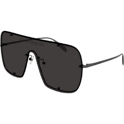 Alexander McQueen AMQ362S 00199 Ανδρικά Γυαλιά Ηλίου Μάσκα Μεταλλικά Μαύρα με Μαύρο Φακό