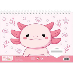 Must Axolotl Διάφορα Σχέδια Μπλοκ Ζωγραφικής A4 40 Φύλλων με Αυτοκόλλητα 587452