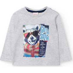 Boboli Παιδικό T-Shirt Μακρυμάνικο Γκρι 342043-7359