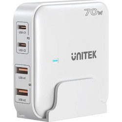 Unitek P1228A Βάση Φόρτισης με 2 Θύρες USB-A & 2 Θύρες USB-C 70W Power Delivery White