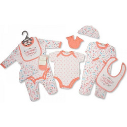 Nursery Time Σετ Ρούχων για Νεογέννητο Κορίτσι Sweet Dreams Λευκά Κοραλί 5τμχ