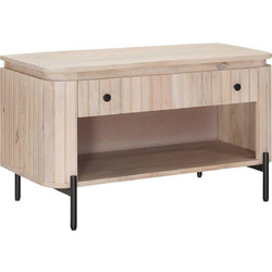 vidaXL Παπουτσοθήκη Σκαμπό Μασίφ Ξύλο M85xΠ37xΥ48cm 42020116