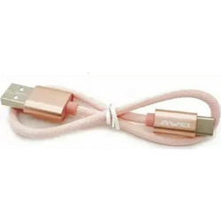 Awei CL-85 Braided USB-A to USB-C 0.3m Pink