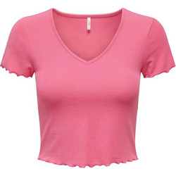 Only Γυναικείο Καλοκαιρινό Crop Top Ριπ Φούξια 15256816