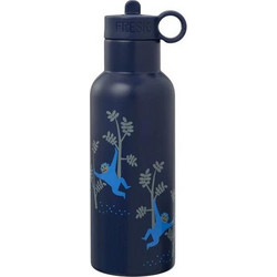 Fresk Monkey Παιδικό Παγούρι Θερμός Ανοξείδωτο BPA Free με Καλαμάκι Navy Μπλε 500ml