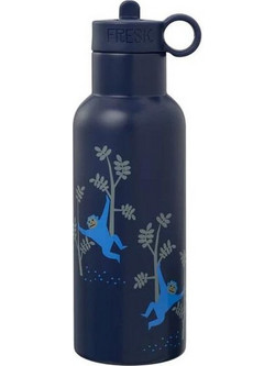 Fresk Monkey Παιδικό Παγούρι Θερμός Ανοξείδωτο BPA Free με Καλαμάκι Navy Μπλε 500ml