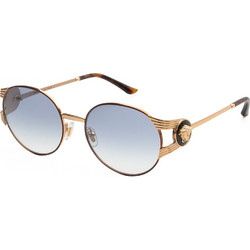 Versace VE2303 152579 Γυναικεία Γυαλιά Ηλίου Οβάλ Μεταλλικά Χρυσά με Μπλε Φακό