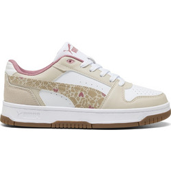 Puma Rebound V6 Παιδικά Sneakers Μπεζ Καφέ Ροζ 407461-01