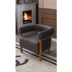 Stewe Home Πολυθρόνα Ανθρακί STE-026777-V58478