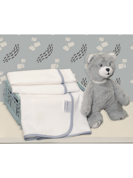 Baby Oliver Des 311 Πάνα Αγκαλιάς Φανελένια Λευκή Γκρι 80x80cm