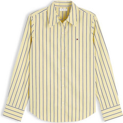 Tommy Hilfiger Μακρυμάνικο Γυναικείο Πουκάμισο Βαμβακερό Ριγέ Κίτρινο WW0WW51155