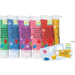 Djeco Glitter Σετ Δακτυλομπογιές 6x75ml 09017