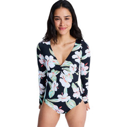Roxy Ολόσωμο Μαγιό Floral Μαύρο Λευκό Πράσινο Mint ERJWR03923-KVJ5