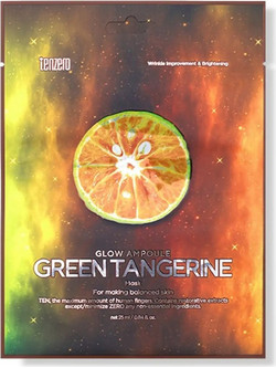 Tenzero Glow Green Tangerine Sheet Μάσκα Προσώπου για Ενυδάτωση & Λάμψη 1τμχ
