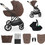 Kinderkraft Prime 3 Καρότσι Μωρού 3 σε 1 Brown