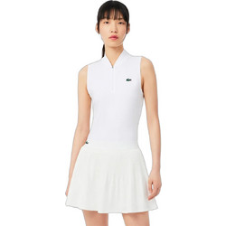 Lacoste Γυναικεία Μπλούζα Polo Αμάνικη Λευκή PF0202-001