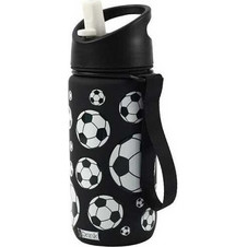 iDrink Football Παιδικό Παγούρι Θερμός Ανοξείδωτο με Καλαμάκι Μαύρο 420ml