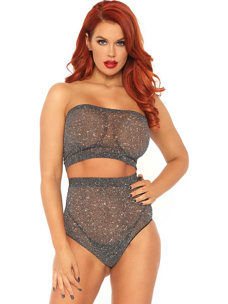 Leg Avenue Sexy Two Piece Set See Through Ανθρακί 714718540320