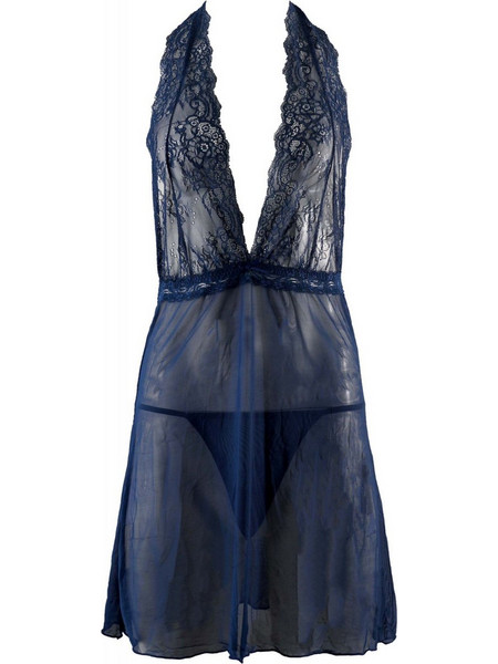Gsecret Sexy Babydoll See Through με Δαντέλα Navy Μπλε SX210-15039