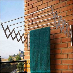 Haiwang 31840660 Πτυσσόμενη Βιδωτή Απλώστρα Ρούχων Τοίχου Αλουμινίου 70x60cm