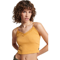 Superdry Γυναικείο Καλοκαιρινό Crop Top Ριπ Κίτρινο W6011772A-9AB