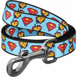 Waudog DC Superman Λουρί Σκύλου 1.22m x 20mm Γαλάζιο