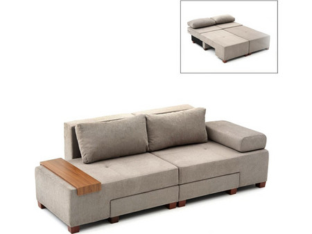 Megapap Perenna Τριθέσιος Καναπές Κρεβάτι Γκρι 233x93x83cm PRGP043-00833