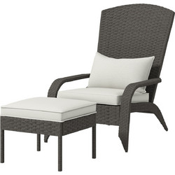 Outsunny Πολυθρόνα Κήπου Rattan Ανθρακί 2τμχ 8056644212707