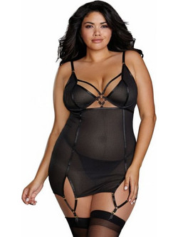 Dreamgirl Sexy Φόρεμα See Through με Ζαρτιέρες Μαύρο 888368305490