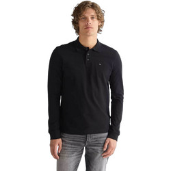 Wrangler Ανδρική Μπλούζα Polo Μακρυμάνικη Μαύρη 112387207