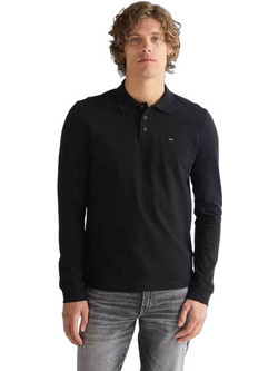 Wrangler Ανδρική Μπλούζα Polo Μακρυμάνικη Μαύρη 112387207
