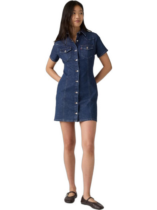 Levi's Mini Καλοκαιρινό Καθημερινό Φόρεμα Τζιν Navy Μπλε 007X0-0000