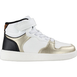 Geox Emberlix Παιδικά Sneakers Μποτάκια Λευκά Χρυσά Μαύρα J66DKCC13270003W