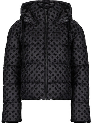 Guess Daisy Γυναικείο Μπουφάν Χειμωνιάτικο Puffer Μακρύ Μαύρο W6BL56W4195-JBLK