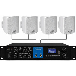 Audio Master 4x AV40-PL10 + AV40USB Σετ Ηχεία Τοίχου 10W Λευκά
