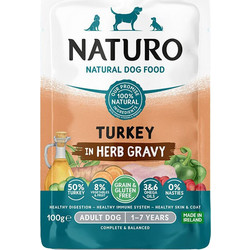 Naturo Adult Grain & Gluetn Free with Turkey in Herb Gravy 100gr