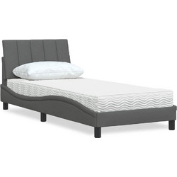 vidaXL Hanko Κρεβάτι Διπλό Υφασμάτινο με Στρώμα & Τάβλες 140x200cm 3310535