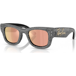 Ray-Ban RB4940BP 6868/7J Ανδρικά Γυαλιά Ηλίου Τετράγωνα Κοκάλινα Μαύρα με Πορτοκαλί Φακό