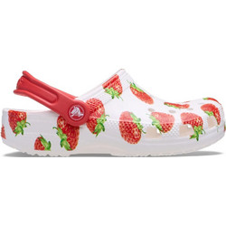 Crocs Toddler Classic Fresh Fruits Clog Παιδικά Παπούτσια Θαλάσσης για Κορίτσι Ανατομικά Λευκά Κόκκινα 211170-100
